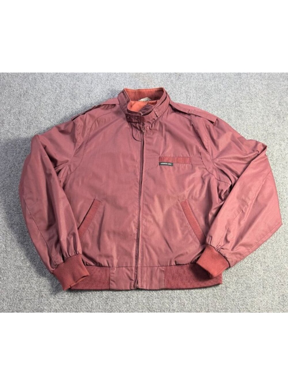 Members Only Vintage Burgundy Bomber Cafe Jacket Size 44 Made In Korea